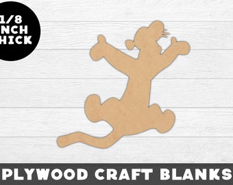 Tigger Wood Shape, Unfinished Wood, Craft Wood, Wood Cutout,  Laser Cut, Craft Supply, Wood Pieces, Wood Blanks, for Crafts