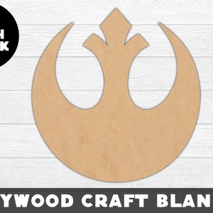 Rebel Alliance Wood Shape, Star Wars, Unfinished Wood, Craft Wood, Wood Cutout,  Laser Cut, Craft Supply, Wood Pieces, Wood Blanks