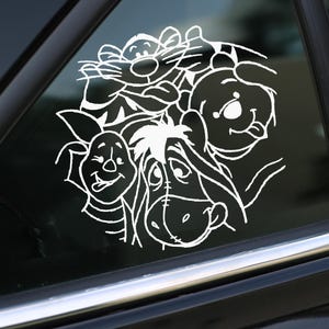 Sticker vinyle Winnie l'ourson, sticker voiture, sticker mural, stickers pour ordinateur portable, sticker vinyle, stickers, cadeaux, pour elle, pour lui