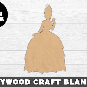 Tiana Wood Shape, Princess, Unfinished Wood, Craft Wood, Wood Cutout,  Laser Cut, Craft Supply, Wood Pieces, Wood Blanks, for Crafts