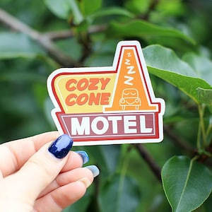 Cozy Cone Sticker, Sticker, Cars Sticker, Cozy Cone Motel, Gift, Stickers, Laptop Stickers, Vinyl Stickers, Water Bottle Sticker, Glossy