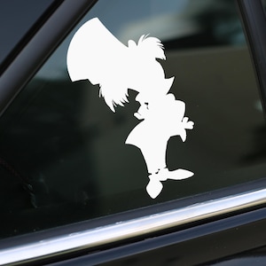 Mad Hatter Decal, Alice in Wonderland Decal, Car Decal, wall decal, laptop stickers, Gifts, For Her, For Him