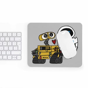 Wall-e & Eve Mousepad, Mouse Pad, Gifts, Home Decor, Office Decor, Magic Kingdom, Mouse Mat, Desk Decor, Work From Home, Gift, Coworker Gift