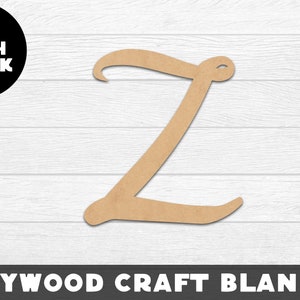 Z Wood Shape, Letter Font, Unfinished Wood, Craft Wood, Wood Cutout,  Laser Cut, Craft Supply, Wood Pieces, Wood Blanks, for Crafts