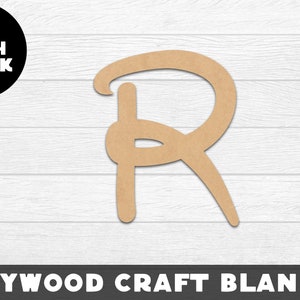 R Wood Shape, Letter Font, Unfinished Wood, Craft Wood, Wood Cutout,  Laser Cut, Craft Supply, Wood Pieces, Wood Blanks, for Crafts