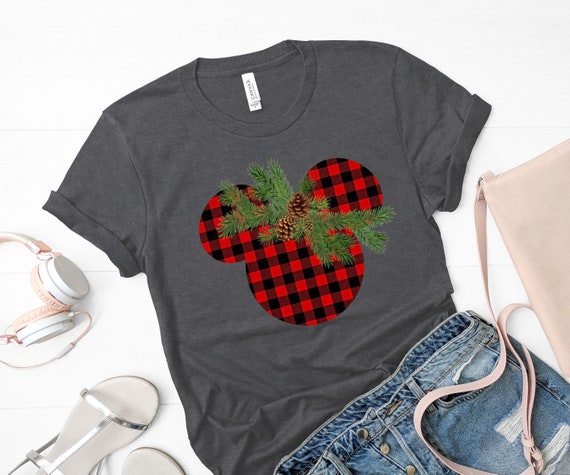 Disney Shirts Buffalo Plaid Mickey Shirt Mickey Tee Red And Etsy Hong Kong