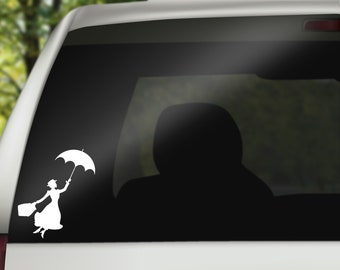 Mary Poppins Decal, Car Decal, wall decal, laptop stickers, Vinyl Decal, Stickers, Gifts, For Her, For Him