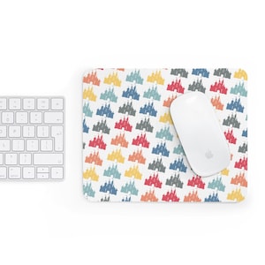 Rainbow Castle Mousepad, Mouse Pad, Gifts, Home Decor, Office Decor, Magic Kingdom, Mouse Mat, Desk Decor, Work From Home, Gift, Coworker