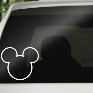 Mouse Head Outline Decal Park decal, Car Decal, wall decal, laptop stickers, Gifts, For Her, For Him image 1