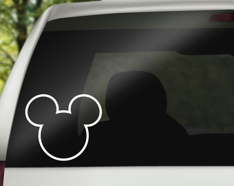 Mouse Head Outline Decal Park decal, Car Decal, wall decal, laptop stickers, Gifts, For Her, For Him