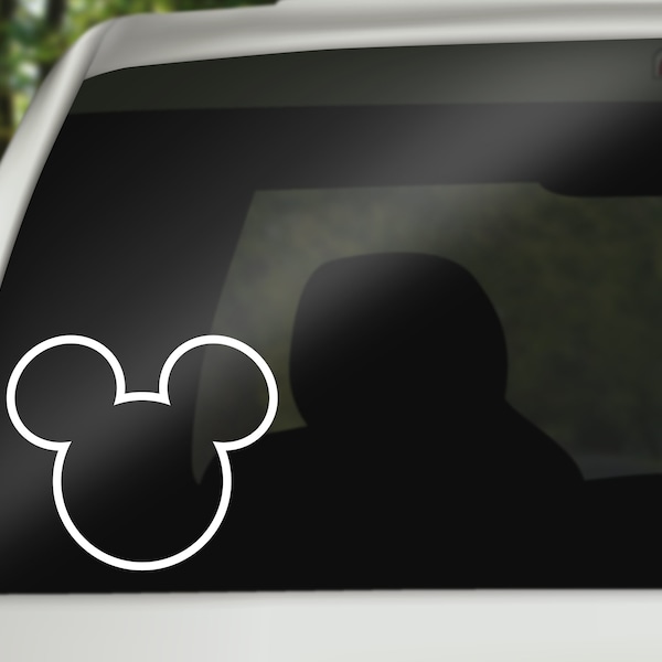 Mouse Head Outline Decal Park decal, Car Decal, wall decal, laptop stickers, Gifts, For Her, For Him