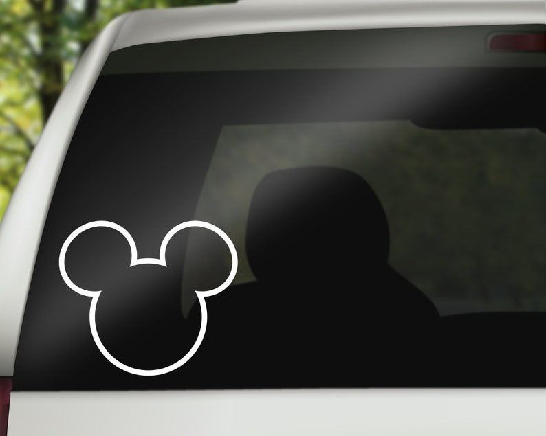 Mouse Head Outline Decal Park decal, Car Decal, wall decal, laptop stickers, Gifts, For Her, For Him image 1