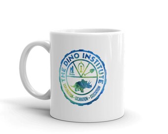 Dino Institute Mug, Dinosaur Ride, Coffee Cup, Mug, Coffee Mug, Gifts, Office Gift, Coffee, Tea, Birthday Gift, For Him, For Her, Drinkware