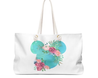 Mouse Bag, Magic Kingdom Weekender Bag, Beach Bag, Oversized Bag, Gifts for Her, Vacation Bag, Canvas