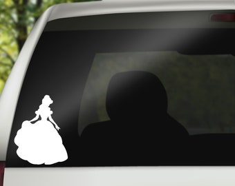 Belle Decal, Beauty and The Beast decal, Car Decal, wall decal, laptop stickers, Vinyl Decal, Stickers, Gifts, For Her, For Him
