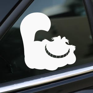 Cheshire Cat Decal, Alice in Wonderland Vinyl, Car Decal, wall decal, laptop stickers, Gifts, For Her, For Him