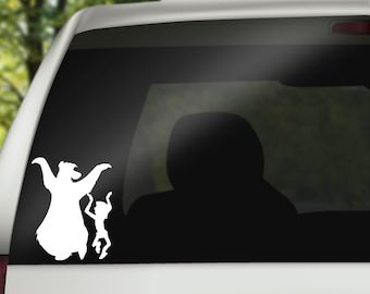 Mowgli and Baloo Decal, Jungle Book Decal, Car Decal, wall decal, laptop stickers, Vinyl Decal, Stickers, Gifts, For Her, For Him