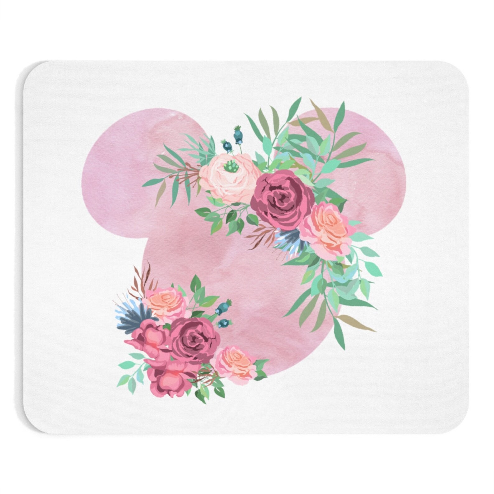 Pink Watercolor Mousepad Disney Mouse Pad Disney Gift Etsy
