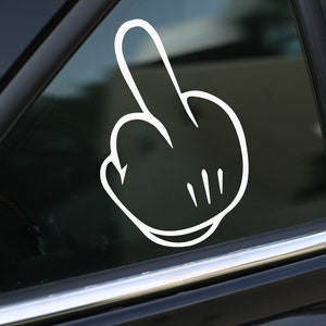 Mouse Middle Finger Decal, Mickey decal, Car Decal, wall decal, laptop stickers, Vinyl Decal, Stickers, Gifts, For Her, For Him