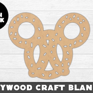 Mouse Pretzel Wood Shape, Unfinished Wood, Craft Wood, Wood Cutout,  Laser Cut, Craft Supply, Wood Pieces, Wood Blanks, for Crafts