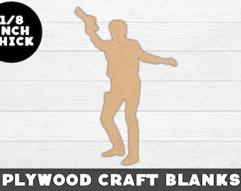 Hans Solo Holzform, Star Wars, unbehandeltes Holz, Bastelholz, Holzausschnitt, Laserschnitt, Bastelbedarf, Holzstücke, Holzrohlinge, für Kunsthandwerk
