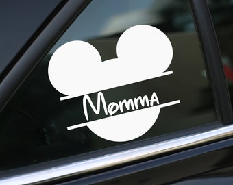 Calcomanía de ratón con nombre personalizado, Mickey Mouse, calcomanía para auto, calcomanía de pared, calcomanías para laptop, calcomanía de vinilo, calcomanías, regalos, para ella, para él