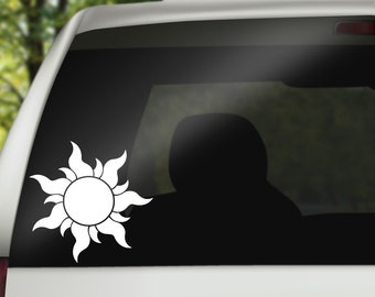 Tangled Sun decal, Car Decal, wall decal, laptop stickers, Vinyl Decal, Stickers, Gifts, For Her, For Him