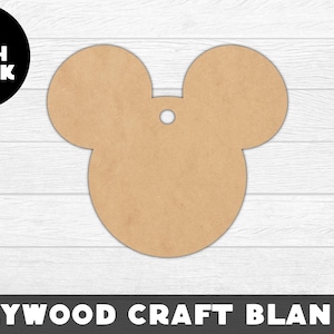 Mouse Ornament, DIY, Mickey Head Wood Shape, Mickey Mouse, Unfinished Wood, Craft Wood, Wood Cutout,  Laser Cut, Craft Supply, Christmas