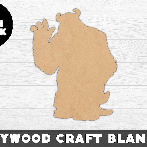 Sully Wood Shape, Monsters Inc, Unfinished Wood, Craft Wood, Wood Cutout,  Laser Cut, Craft Supply, Wood Pieces, Wood Blanks, for Crafts