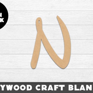 N Wood Shape, Letter Font, Unfinished Wood, Craft Wood, Wood Cutout,  Laser Cut, Craft Supply, Wood Pieces, Wood Blanks, for Crafts
