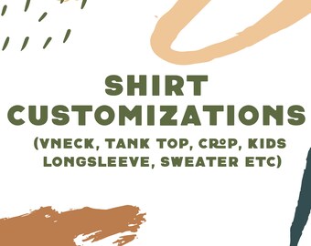 Solicitud de color de camiseta: camiseta infantil, top corto, camiseta sin mangas, cuello en V, raglán, manga larga, sudadera o sudadera con capucha. Personalización: AÑADIR.