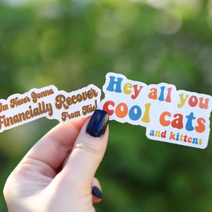 Tiger King Stickers, Carole Baskin, Joe Exotic, Tiger King Gift, Hey All You Cool Cats and Kittens, Financially Recover, Funny Sticker, Gift