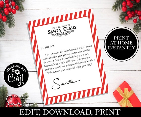 DIY Note from Santa with Window Cling - Well Crafted Studio