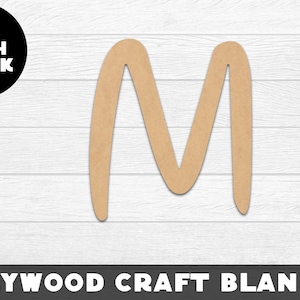 M Wood Shape, Letter Font, Unfinished Wood, Craft Wood, Wood Cutout,  Laser Cut, Craft Supply, Wood Pieces, Wood Blanks, for Crafts