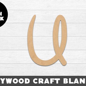 U Wood Shape, Letter Font, Unfinished Wood, Craft Wood, Wood Cutout,  Laser Cut, Craft Supply, Wood Pieces, Wood Blanks, for Crafts