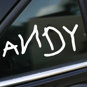 Andy Decal, Toy story decal, Car Decal, wall decal, laptop stickers, Vinyl Decal, Stickers, Gifts, For Her, For Him