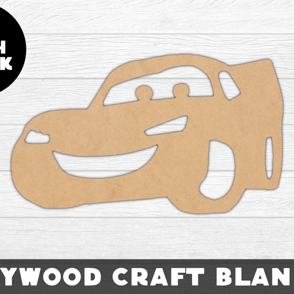 Lightning McQueen Wood Shape, Cars, Unfinished Wood, Craft Wood, Wood Cutout,  Laser Cut, Craft Supply, Wood Pieces, Wood Blanks, for Crafts
