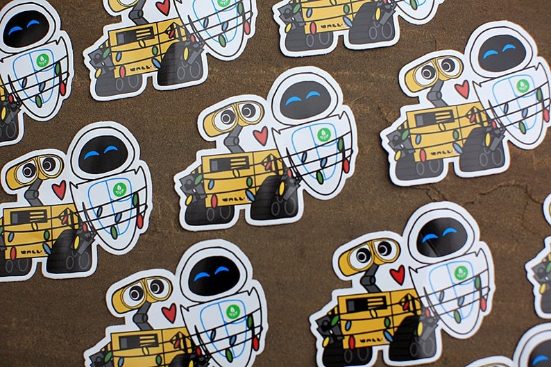 Walle and Eve Sticker Sticker Walle Sticker Gift Stickers Etsy