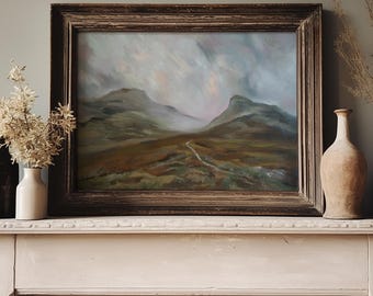 Oil Painting of Glencoe Scotland Landscape | Fine Art Print of Original Oil Painting by K. Durkin | Green Mountain Scenery