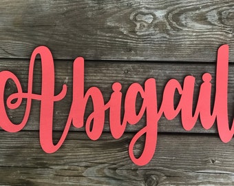 Nursery Name Sign, Baby Name Sign, Wooden Name Sign, Baby Crib Name Sign, Wood Name, Script Name, Wall Hanging Name, Custom Wooden Name