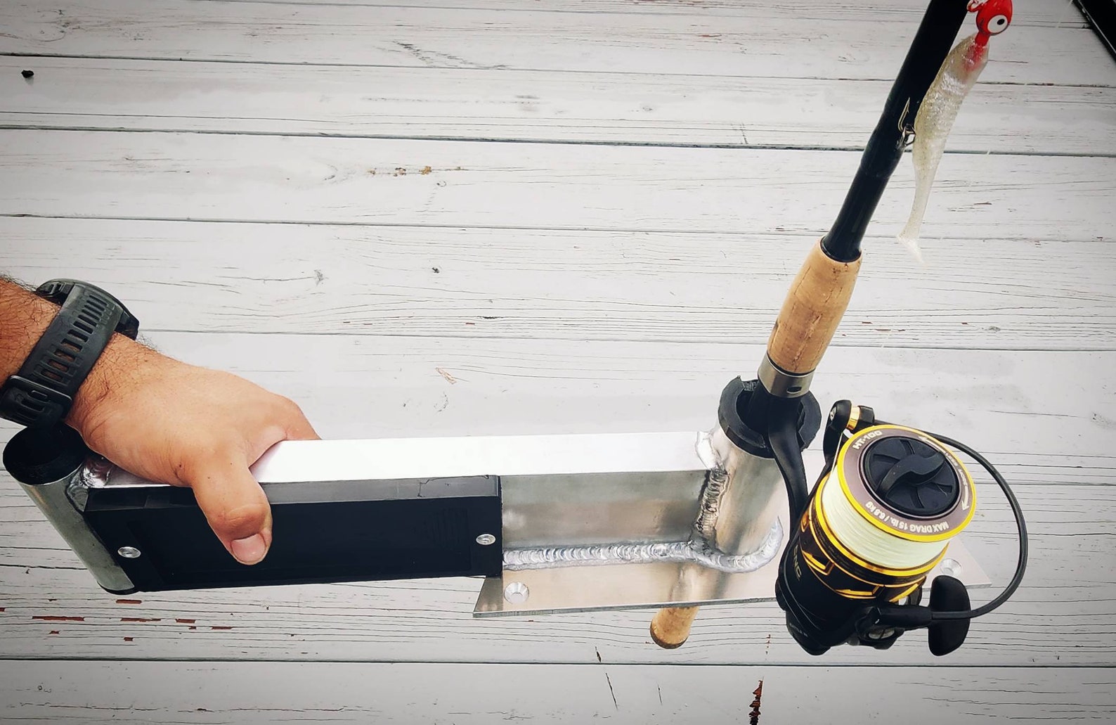 3 in 1 Gheenoe Trolling Motor Mount W/ Rod Holder & Pin Anchor Etsy