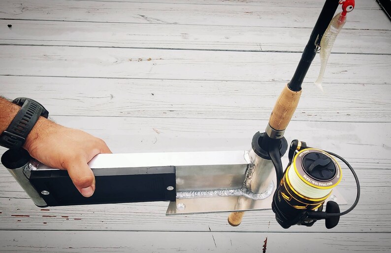 3 in 1 Gheenoe Trolling Motor Mount W/ Rod Holder & Pin Anchor Etsy