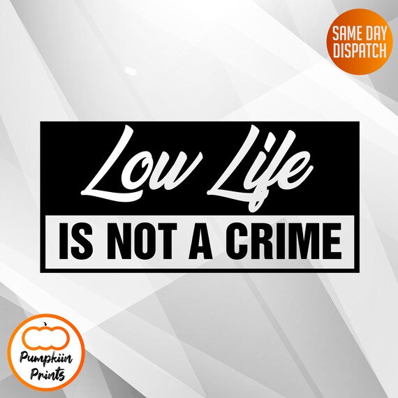 Low Life Is Not A Crime Car Sticker Decal Stance Decked Bagged Etsy