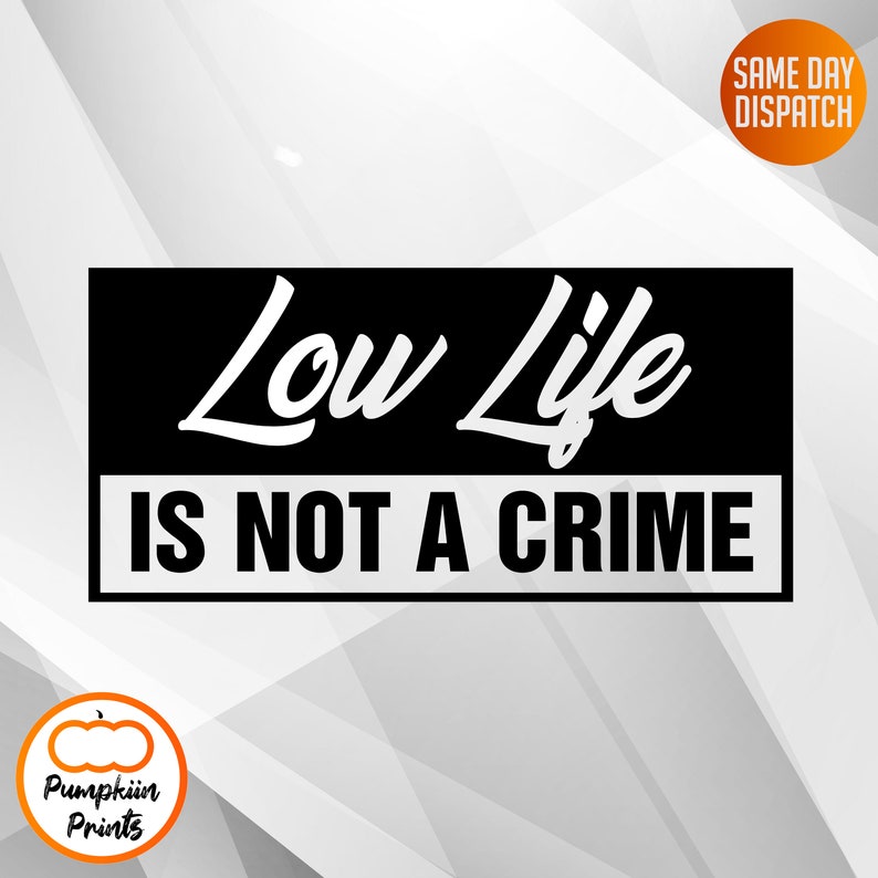 Low Life Is Not A Crime Car Sticker Decal Stance Decked Bagged Etsy Low Life Is Not A Crime Car Sticker Decal Stance Decked Bagged Etsy
