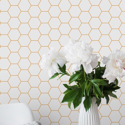 Honeycomb Self Adhesive Wallpaper Geometric Peel and Stick | Etsy