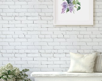 Industrial White Brick Peel and Stick Wallpaper -  Modern Farmhouse Design - Self Adhesive Removable Wall Decal - Temporary Decor CC287