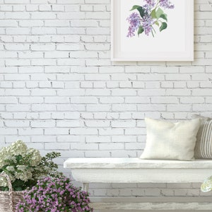 Industrial White Brick Peel and Stick Wallpaper -  Modern Farmhouse Design - Self Adhesive Removable Wall Decal - Temporary Decor CC287