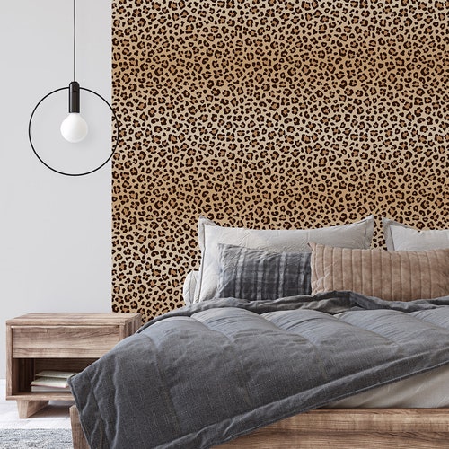 Leopard Self Adhesive Wallpaper Animal Print Peel and Stick Etsy