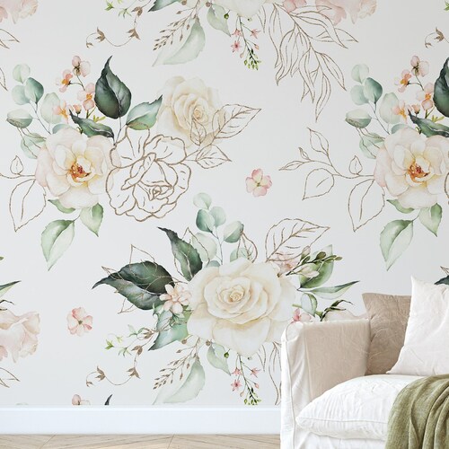 Floral Peel and Stick Wallpaper Removable Botanical Wall - Etsy