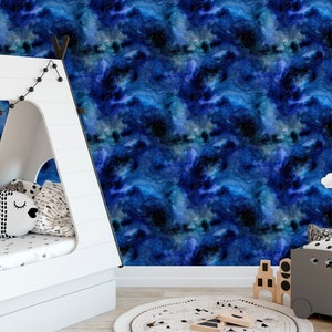 Magical Space Peel and Stick Wallpaper - Dark Blue Sky Wall Decal Print ...